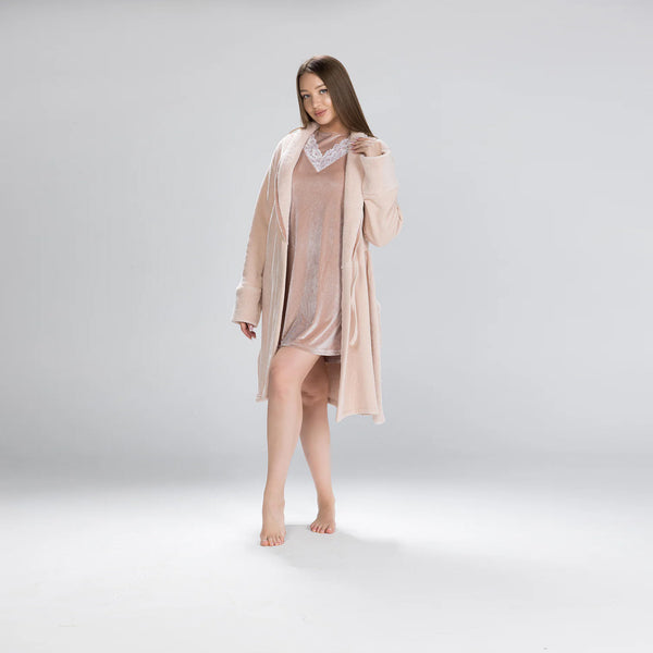 طقم روب قطيفة قصير