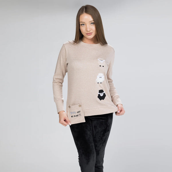 بيجامة أنيقة بخامة مضلعة ناعمة