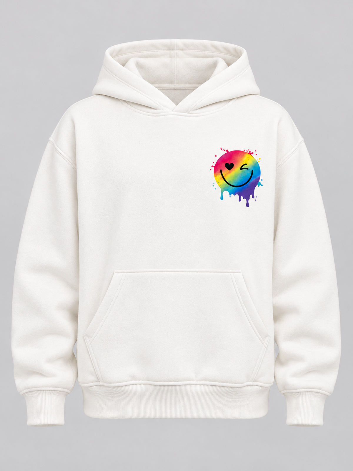 هودي بناتي سمايل 706070 - Off-White - بدون موديل
