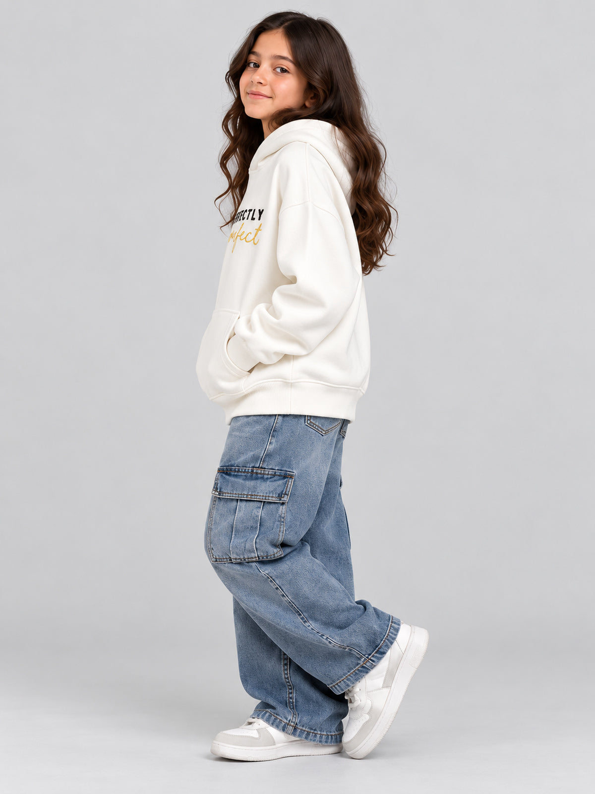 هودي بناتي 706071 - Off-White - جانبي